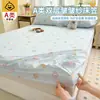 Juego de tres piezas de protector de colchón de gasa de doble capa grado A para maternidad e infantil, funda de colchón antideslizante completamente cerrada, funda de almohada A
