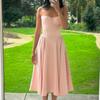 Comercio Exterior vestido sexy Spice Girls Vestido sexy de tirantes con cuello en V para mujer Vestido midi adelgazante de cintura sin espalda para mujer