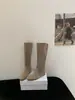 Botas Retro con Corte Maillard para Mujer, Delgadas de Verano Versátiles, Transpirables, Atractivas, Antideslizantes, Botas Adelgazantes con Aumento Interno