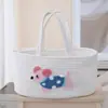 Cesta de Almacenamiento Tejida con Cuerda de Algodón Calcomanía Bordada de Perro Dachshund Cesta de Almacenamiento Gran Capacidad para Artículos Domésticos Cesta de Almacenamiento para Juguetes Infantiles