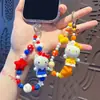 Cadena Creativa Hecha a Mano DIY Hello Kitty con Cuentas para Colgante de Celular, Llavero de Bolsa de Dibujos Animados, Accesorios de Colgante de Muñeca