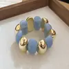 Pulseira Europeia e Americana Transfronteiriça de Pérolas com Contas Acrílicas, Pulseira de Estilo Étnico Retrô, Luxo Leve, Fashion, Joia de Mão Simples e Versátil