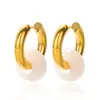 Brincos estilo europeu e americano elegantes retrô rosquinha pedra natural brincos design de nicho brincos de alta qualidade