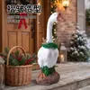 Navidad Transfronteriza 23 pulgadas Accesorios de Ganso para Porche, Varios Sombreros de Reno, Pajaritas de Árbol de Navidad, Decoraciones de Porche, Ganso Blanco Grande