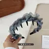 Diadema Plisada Estilo Coreano con Malla y Estampado de Leopardo para Mujer con Perlas y Dientes Antideslizantes, Accesorio para el Cabello de Corona Alta para Sujetar el Cabello, Mayoreo