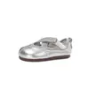 Sapatos casuais femininos estilo coreano, com bico dividido falso em couro, Mary Janes com tira cruzada para primavera e outono, sapatos baixos casuais estilo balé