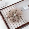Céu Estrelado Flores de Organza Semi-Acabado Acessórios DIY Laço com Strass Flores de Renda de Alta Qualidade Enfeites