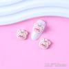 Linda mini cara de muñeca de dibujos animados joyería para uñas tridimensional castor oso perro resina pequeños accesorios accesorios para uñas venta al por mayor