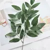 Plantas Verdes Artificiales Populares Transfronterizas, Hojas de Sauce Artificiales, Jarrón para Mesa de Comedor, Arreglo Floral, Decoración de Hojas de Plantas Verdes, Hojas de Sauce Artificiales Individuales