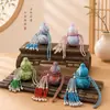 Festival do Meio Outono cultural e criativo, pingente de cabaça com borla de cristal de alta qualidade e brocado Song, decoração suspensa de estilo chinês para trazer sorte para bolsas e interior de carro