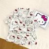 Roupas de Casa de Verão para Bebês Hello Kitty para Crianças Pequenas, Médias e Grandes e Meninas Estilo Ins Pijama de Manga Curta Roupas para Ar Condicionado Seção Fina