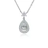 Nuevo producto transfronterizo: Colgante de moissanita en forma de pera, collar de plata S925 en forma de lágrima, estilo europeo y americano de nicho, cadena única para clavícula, lujo ligero