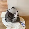 Bolsa tote de veludo com estampa de estrelas transfronteiriça para meninas, bolsa de ombro versátil casual de grande capacidade para estudantes e通勤