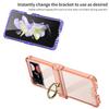 Para funda de teléfono con airbag Samsung Z Flip4 color sólido hebilla de anillo eje anticolisión todo incluido plegable creativo hombres y mujeres