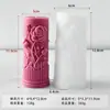 Vela Perfumada Cilíndrica Flor de Rosa Molde de Silicone DIY Tira Longa Flor de Rosa Embossada Gesso Perfumado Molde