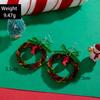 Europa e Estados Unidos transfronteiriços novo laço de árvore de Natal cor guirlanda brincos personalidade sino brincos série de Natal mulheres