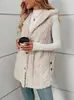 2026 Nuevo Otoño Invierno Europeo y Americano Amazon AliExpress TEMU Chaleco Blanco de Felpa Doble Cara con Capucha y Botones