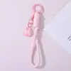 Colgante de pastel rosa para correa de teléfono llavero, correa de muñeca tejida girly, accesorio universal anticaída para bolsos y llaves