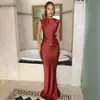 Atuendo Otoñal Estilo Europeo Lujo Ligero Temperamento Vestido de Gala Banquetes Noche Espalda Descubierta Atado Cintura Alta Falda Sirena
