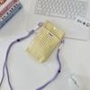 54113 Bolsa Xadrez para Celular Bolsa de Armazenamento de Miudezas Caminhada Chave Troco Cartão Bolsa Pequena de Tecido para Carregar na Mão Bolsa para Celular