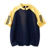 Camiseta masculina de manga curta com zíper e gola POLO respirável para corrida e esportes ao ar livre
