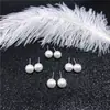 Brincos de pérola redondos elegantes e simples estilo coreano com pino de cobre banhado a prata 925, versáteis para o dia a dia, brincos de pérola redondos requintados, moda