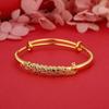 Pulseira Vietnamita Padrão Ouro Fênix Pavão Feminina Push-Pull Moda Temperamento Casamento Pulseira de Casamento para Noiva