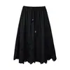 Falda Midi con Cordón de Gamuza Feiyuan para Mujer, Nuevo Color Café Vintage de Principios de Otoño, Falda de Corte A Hueca con Flores Quemadas, Falda de Media Temporada Otoño e Invierno