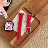 Hebilla con Forma de Oso Correa de Cuero Estampada de Lunares Adecuada para Apple Watch iWatch 12ª Generación 11/10