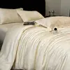 Juego de Cuatro Piezas Lyocell Tencel Verano Fresco Sedoso Sábana Cama Lujo Ligero Jacquard Seda Helada Funda Nórdica Ropa de Cama Venta al por Mayor