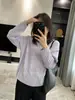 Estilo coreano, caimento relaxado! Suéter de tricô com tranças vazadas para mulheres, uma peça leve de outono, feito de lã, com modelagem solta, mangas compridas versáteis e design de puxar