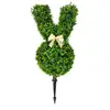 Conejo Artificial de Pascua de Venta Caliente Transfronterizo con Forma de Árbol con Hojas de Milán, Decoración de Suelo de Conejo, Decoración Artificial de Vegetación de Suelo para Jardín y Decoración de Puerta