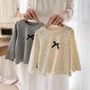 Camiseta de manga larga estilo coreano para niñas, cómoda y elástica con lunares, ideal para combinar con todo, informal.
