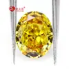 Procesamiento 3EX Flor de Hielo Triturado Brillante Cortador Forma de Flor Huevo Dan Amarillo Dorado Grueso Forma de Huevo de Dan Taladro de Zirconia Cúbica 7a Gema Artificial Zirconio Hao