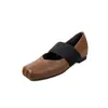 Zapatos Mary Jane de Cuero Genuino para Mujer con Tacón Oculto Otoño/Invierno Nuevos Puntera Cuadrada Correa Única Corte Bajo Zapatos Individuales Talla de Mujer 40