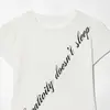 Estilo Europeo y Americano Transfronterizo Z Nueva Moda Elegante Ropa para Mujer al por Mayor Camiseta de Cuello Redondo con Estampado de Letras Delantero 5644214