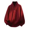 Suéter Cárdigan Irregular de Cuello en V Nuevo Otoño e Invierno Moda Juvenil Tendencia Chaqueta de Punto Holgada Casual