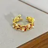 Caja Misteriosa en Vivo Oro Vintage Retro Anillo Abierto Completamente de Diamantes Circonita Esmalte Gota de Aceite Anillo Personalizado
