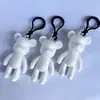 Chaveiro Urso Violento DIY corrente de chaveiro branca pingente criativo feito à mão pequena bolsa caseira fivela de urso atacado