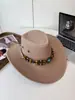 Sombrero vaquero estilo étnico para mujer, adecuado para viajar en Xizang, Xinjiang y el oeste de Sichuan, sombrero para exteriores para senderismo con ala ancha para protección solar