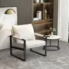 Cadeira de Negociação Estilo Nórdico Sala de Estar Casa Escritório Ferro Forjado Sofá Preguiçoso Reclinável Cadeira de Luxo Leve Sofá Individual