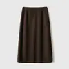 Falda nueva de invierno suelta adelgazante cintura elástica falda elegante de moda combinable abertura trasera falda de lana ajustada
