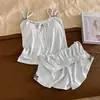 Pijama Modal de Nuevo Estilo para Mujer, Camisola con Shorts de Verano, Sexy con Copas, Estilo Pura Pasión, Conjunto de Ropa de Casa sin Mangas