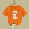 2016#2025 Nova Roupa Infantil Estampada de Desenho Animado Verão Camiseta Básica de Manga Curta Tendência para Meninos e Meninas