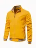 Chaqueta Deportiva Versátil para Hombre con Cuello Alto, Talla Europea, Primavera y Otoño, Color Sólido, Sudadera Chaqueta de Manga Larga para Hombre, Alta Calidad