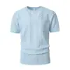 2026 Camiseta de Manga Corta con Cuello Redondo, Textura Jacquard y Bolsillo para Hombre, Comercio Exterior Transfronterizo Europeo y Americano Amazon