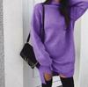 Aliexpress Amazon Transfronterizo Nueva Moda de Primavera Vestido de Punto de Invierno para Mujer Cuello Alto Suelto Camisa Larga Top