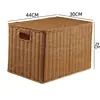 Grande cesta de armazenamento com trama semelhante ao rattan, no estilo INS da moda, perfeita para organizar armários e guarda-roupas, e para armazenamento simples na sala de estar