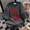 Camiseta de Manga Corta con Estampado de Letras Graffiti Nicho Estilo Coreano 2026 Verano Nueva Casual Holgada Versátil Ropa de Trabajo Superior