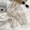 Bufanda larga plisada estilo japonés, bufanda fina estilo coreano, calentador de cuello para mujer, bufanda larga para el cuello, cinta para el pelo, bufanda decorativa